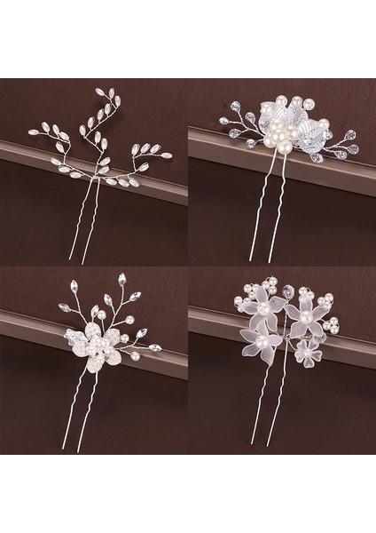 UZ002 Moda Gümüş Renk Tasarım Kafa Takı Inci Rhinestone Saç Tokası Kristal Gelin Saç Aksesuarları Kadın Düğün Saç Tokası (Yurt Dışından) modelleri