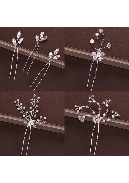 UZ002 Moda Gümüş Renk Tasarım Kafa Takı Inci Rhinestone Saç Tokası Kristal Gelin Saç Aksesuarları Kadın Düğün Saç Tokası (Yurt Dışından) fırsatları