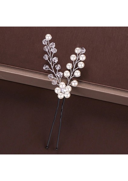 UZ002 Moda Gümüş Renk Tasarım Kafa Takı Inci Rhinestone Saç Tokası Kristal Gelin Saç Aksesuarları Kadın Düğün Saç Tokası (Yurt Dışından) indirimleri
