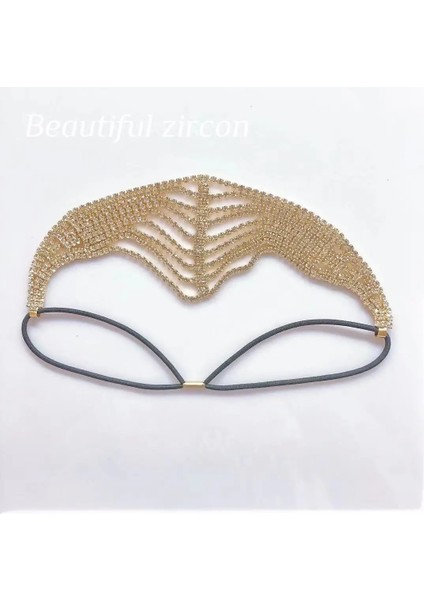 Stil 2 Altın Avrupa ve Amerikan Moda Zarif Lüks Kristal Saç Bandı Saç Zinciri Tatlı Gelin Takı Ren Taş Zincir Doğum Günü Hediyesi (Yurt Dışından) fırsatları