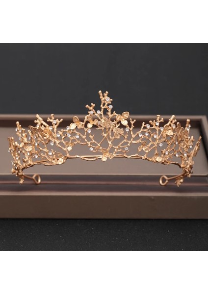 Kırmızı Düğün Taç Saç Takı Gelin Başlığı Kadın Barok Rhinestones Kristal Tiaras Gelin Parti Taçlar Düğün Saç Aksesuarları (Yurt Dışından)