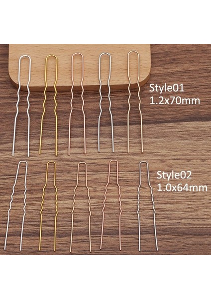 STYLE01-GÜL Altın Saç Çubukları U Şekli Saç Iğneleri Kadınlar Için Aksesuarlar Ayarı Toplu Kafa Takı Yapımı Dıy (Yurt Dışından)