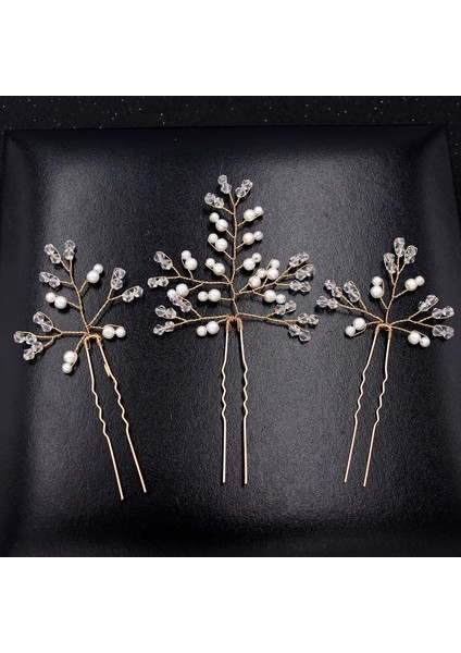 Mavi Beyaz Çinko Kaplama Inci Saç Dudak Kadınlar Için Lüks Kristal Rhinestone Düğün Saç Tokaları Altın Balo Gelin Nedime Saç Aksesuarları (Yurt Dışından)