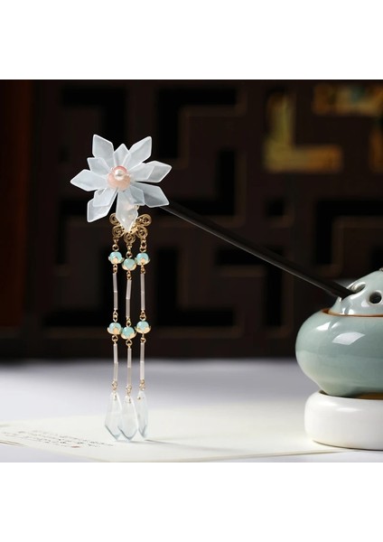 NO.479 Beden Yeni Çiçek Saç Çatalları Retro Tarzı Uzun Püsküller Tokalar Ahşap Saç Çubukları Inciler Boncuk Adım Sallamak Çin Düğünü Gelin (Yurt Dışından) fırsatları