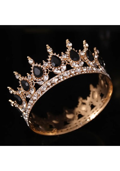 Stil 5 Forseven Kadınlar Gelin Noiva Düğün Parti Saç Takı Barok Tarzı Siyah Kristal Tiaras ve Taçlar Başlıklar Bantlar (Yurt Dışından) fırsatları