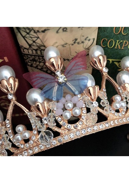 D-Mavi Inci Kristal Prenses Taç El Yapımı Rhinestone Tiara Kızlar Için Doğum Günü Modeli Podyum Moda Çocuk Saç Aksesuarları (Yurt Dışından) indirimleri