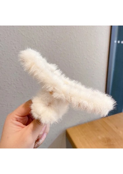 No.3 Boyutu Kış Kürk Saç Tokası Kadınlar Için Peluş Yakalamak Klip Saç Kadın Headdress Kore Takı Bayan Sevimli Saç Aksesuarları Kafa Bandı Giirl (Yurt Dışından)