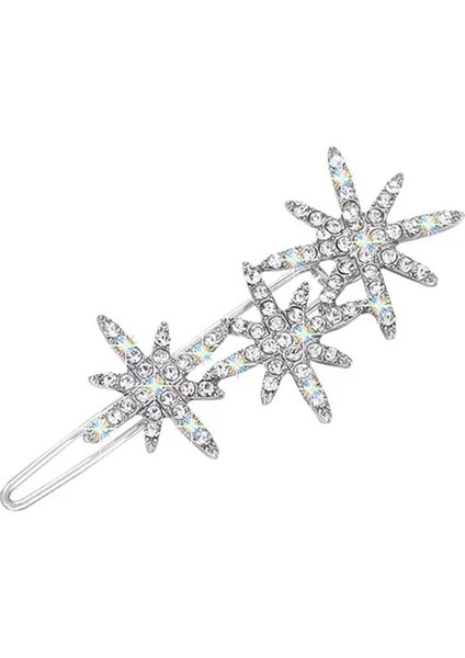 Gümüş Rengi Moda Kar Taneleri Yıldız Saç Clg Kristal Rhinestone Altın Gümüş Renk Tokalar Kadınlar Kızlar Için Parti Takı Hediyeler (Yurt Dışından)