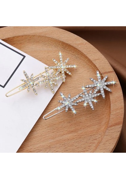 Gümüş Rengi Moda Kar Taneleri Yıldız Saç Clg Kristal Rhinestone Altın Gümüş Renk Tokalar Kadınlar Kızlar Için Parti Takı Hediyeler (Yurt Dışından) modelleri