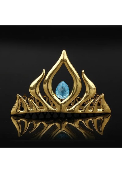 No.3 Boyutu Moda Film Altın Mavi Kristal Gelin Küçük Taç Tiaras Saç Tarakları Yılbaşı Hediyeleri Kadın Gelin Düğün Saç Aksesuarları (Yurt Dışından) fiyatları