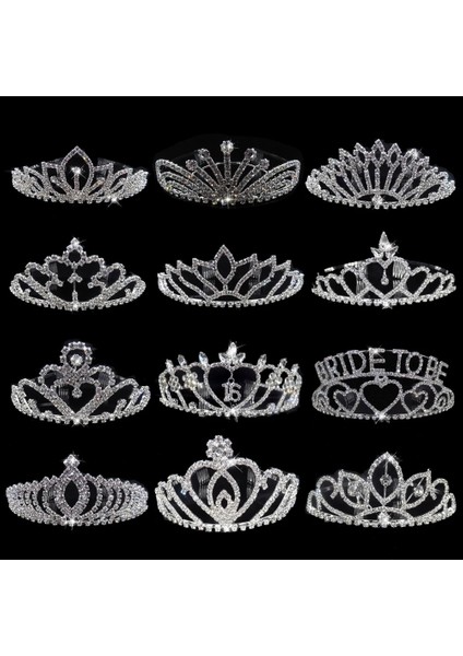 No.11 Boyutu Sıcak Moda Gelin Tiara Taç Lüks Prenses Düğün Saç Takı Kadınlar Kız Kalp Kristal Balo Kafa Bandı (Yurt Dışından) fiyatları