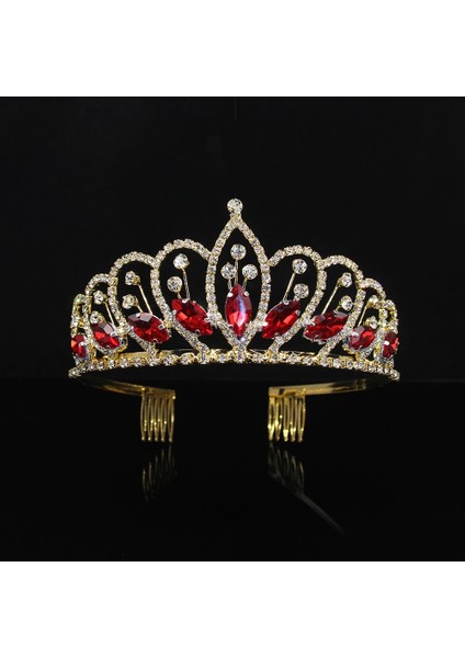 Gümüş Pembe Aınameısı Lüks Kristal Gelin Tiaras Prenses Taçlar Kraliçe Pageant Balo Altın Taklidi Kadın Düğün Saç Aksesuarı (Yurt Dışından) indirimleri