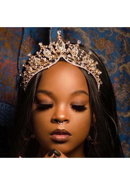 Stil 21 Forseven Yeni Vintage Barok Bantlar Kristal Tiaras Taçlar Gelin Noiva Başlıklar Gelin Düğün Parti Saç Takı Kadınlar Için (Yurt Dışından) fırsatları