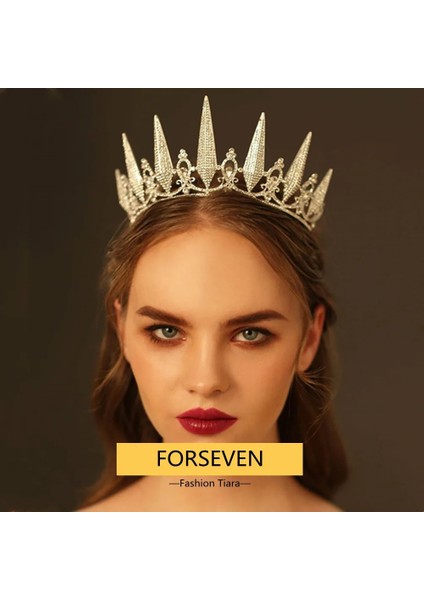 Stil 21 Forseven Yeni Vintage Barok Bantlar Kristal Tiaras Taçlar Gelin Noiva Başlıklar Gelin Düğün Parti Saç Takı Kadınlar Için (Yurt Dışından) indirimleri
