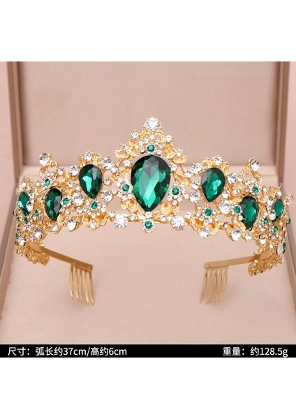 Platin Kaplama Düğün Tacı Gelin Başlığı Altın Gümüş Renk Rhinestone Kristal Diadem Kraliçe Taç Prenses Tiaras Düğün Saç Takı (Yurt Dışından)