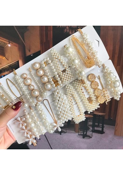 S30 Simüle Inci Tokalarım Boncuklu Geometrik Kadın Saç Tokası Tokalar Saç Aksesuarları Kız Takı Moda Saç Tokaları (Yurt Dışından) fiyatları