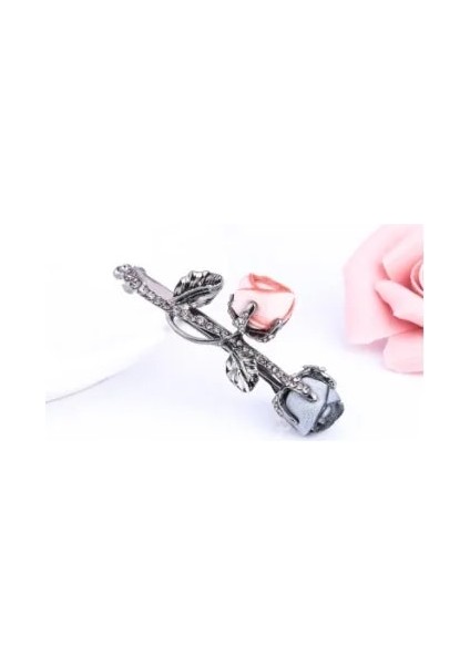 Altın Rengi Basit Gül Çiçek Saç Tokası Kumaş Kristal Böceği Saç Tokası Taklidi Yaprak Saç Tokası Zarif Kadın Kız Saç Tokası Saç Aksesuarları (Yurt Dışından)