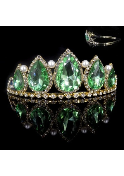 LGL049 Moda Düğün Taç Gelin Başlığı Barok Tiaras ve Taçlar Prenses Tiara Kristal Rhinestone Kafa Bandı Saç Aksesuarları (Yurt Dışından)