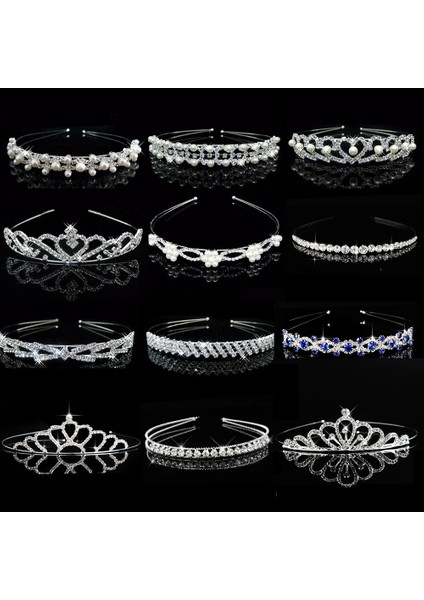 No.32 Boyutu Prenses Düğün Gelin Nedime Tiara Taç Kafa Bandı Kızlar Kristal Rhinestone Takı Saç Aksesuarları Gelin Kafası Süsleme (Yurt Dışından) fiyatları
