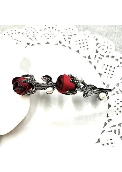 Antik Bronz Kaplama Basit Gül Çiçek Saç Tokası Kumaş Kristal Böceği Saç Tokası Taklidi Yaprak Saç Tokası Zarif Kadın Kız Saç Tokası Saç Aksesuarları (Yurt Dışından) fırsatları