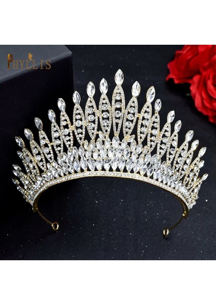A333-G A195 Barok Düğün Kafa Kristal Gelin Taçlar ve Tiaras Saç Takı Aksesuarları Kadın Rhinestone Şapkalar Kraliçe Diadem (Yurt Dışından)