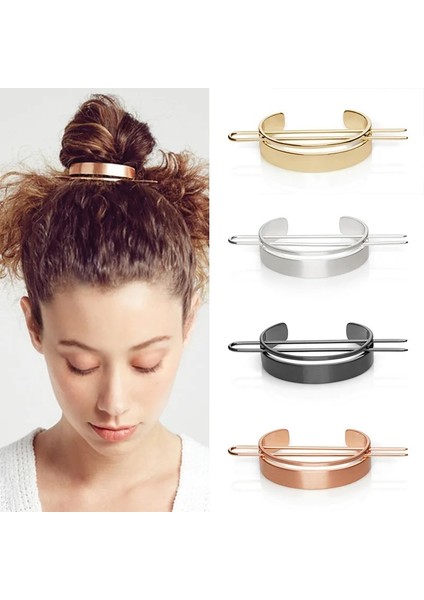 0163-GÜMÜŞ Saç Sopa Orijinal Yeni Boho Saç Aksesuarları Varış Metal Altın Dolgulu x Şekilli Topuz Tutucu Büyüleyici Vintage Topuz Kafesi (Yurt Dışından) fırsatları
