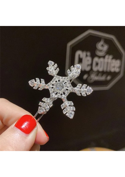 Gümüş Kar Ins Yapay Elmas Tokalar Li Cz Kristal Saç Klipleri Bang Docerated Tokalar Vintage Geometrik Komik Tip Tokalarım Şapkalar (Yurt Dışından)