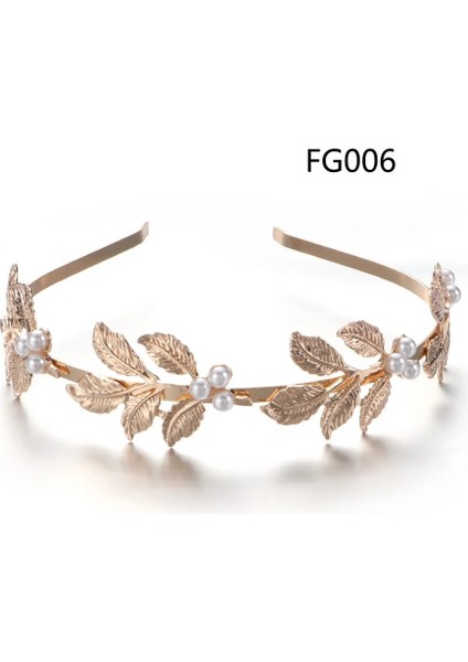 FG006 Retro Altın Varak Düğün Roma Gelin Yunan Kadın Saç Aksesuarları Gelin Başı Mücevher Bandı Kafa Tiaras Taç Takı Saç Çember (Yurt Dışından)