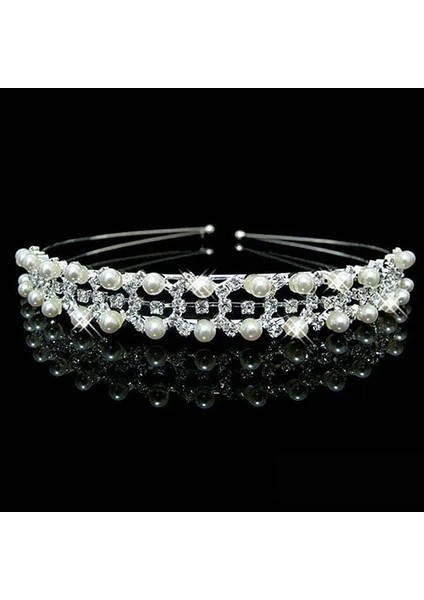 No.4 Boyutu Prenses Düğün Gelin Nedime Tiara Taç Kafa Bandı Kızlar Kristal Rhinestone Takı Saç Aksesuarları Gelin Kafası Süsleme (Yurt Dışından)