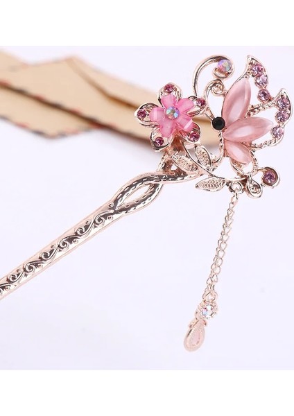 D Çin Tarzı Püsküller Metal Saç Çubukları Firkete Inci Saç Dudak Çiçek Saç Çubuklarını Düğün Parti Şapkalar Başlık (Yurt Dışından) fırsatları