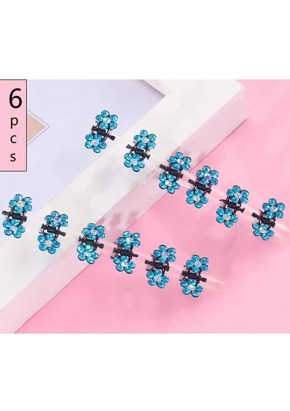 Fuşya 6 Adet Mini Saç Klipleri Kaymaz Klipler Taklidi Saç Klipleri Metal Kelepçeler Kadınlar Kızlar Için Mix Renkli Çiçek Saç Aksesuarları (Yurt Dışından) indirimleri