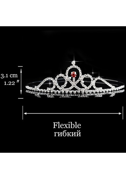 6 Kırmızı Mavi Prenses Tiaras Taçlar Kafa Çocuk Kız Gösterisi Gelin Balo Gelin Nedime Hediye Düğün Parti Aksesuarları Saç Takı (Yurt Dışından)