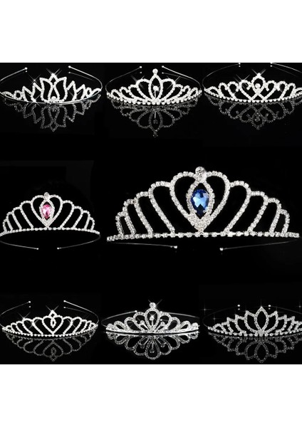6 Kırmızı Mavi Prenses Tiaras Taçlar Kafa Çocuk Kız Gösterisi Gelin Balo Gelin Nedime Hediye Düğün Parti Aksesuarları Saç Takı (Yurt Dışından) fiyatları