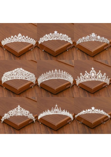 Antik Bronz Kaplama Gelin Taç Saç Taç Düğün Saç Aksesuarları Kadınlar Için Gümüş Renk Taç Gelin Taçları ve Tiara Kadın Aksesuarları Hediye (Yurt Dışından) fiyatları