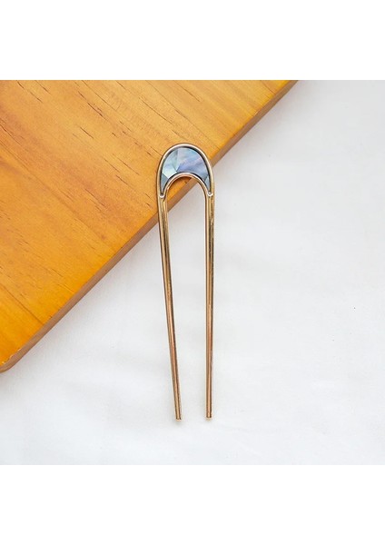 No.4 Boyutu Moda Metal Saç Çubukları Kadınlar Için Kabuk Saç cl Minimalist U Şekli Kızlar Tokalar Saç Topuz Yapıcı Şapkalar (Yurt Dışından)