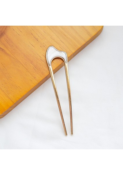 No.4 Boyutu Moda Metal Saç Çubukları Kadınlar Için Kabuk Saç cl Minimalist U Şekli Kızlar Tokalar Saç Topuz Yapıcı Şapkalar (Yurt Dışından)