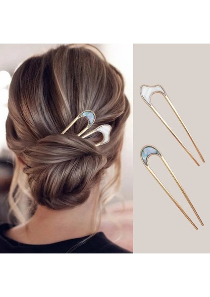 No.4 Boyutu Moda Metal Saç Çubukları Kadınlar Için Kabuk Saç cl Minimalist U Şekli Kızlar Tokalar Saç Topuz Yapıcı Şapkalar (Yurt Dışından)