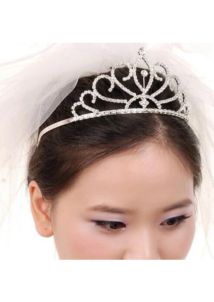 No.18 Beden Sıcak Moda Gelin Tiara Taç Lüks Prenses Düğün Saç Takı Kadınlar Kız Kalp Kristal Balo Kafa Bandı (Yurt Dışından) fırsatları