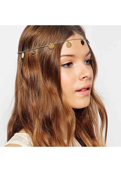 No.2 Boyutu Moda Kadın Bayan Kafa Takı Altın Gümüş Renk Çok Katmanlı Boho Kafa Zincir Kafa Başlığı Gelin Düğün Saç Takı T009 (Yurt Dışından) fırsatları