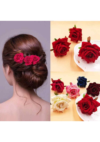 Kırmızı Gül Gelin Headdress Saç Tokası Flanel Gül Büyük Çiçek Saç Aksesuarları Saç Tokası Kumaş Gelin Saç Aksesuarları Saç Tokası (Yurt Dışından) fiyatları