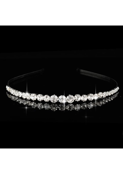 No.24 Boyutu Prenses Düğün Gelin Nedime Tiara Taç Kafa Bandı Kızlar Kristal Rhinestone Takı Saç Aksesuarları Gelin Kafası Süsleme (Yurt Dışından)