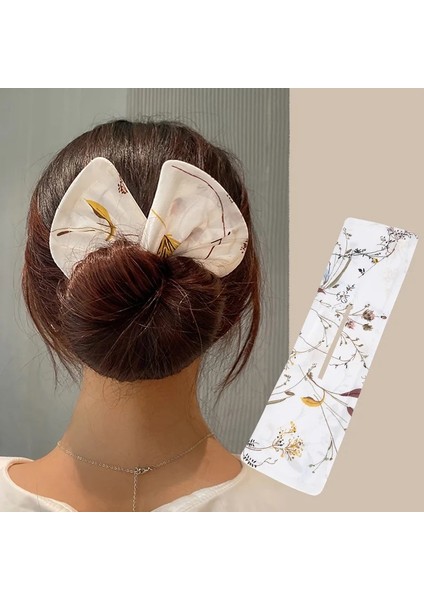 No.22 Boyutu AMORCOME1PC Deft Bun Saç Bandı Kadın Saç Şekillendirici Renkli Bitki Desen Saç Bun Maker At Kuyruğu Tutucu Saç Aksesuarı (Yurt Dışından)