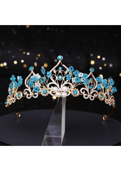 Mor Düğün Tacı Gelin Başlığı Altın Gümüş Renk Rhinestone Kristal Diadem Kraliçe Taç Prenses Tiaras Düğün Saç Takı (Yurt Dışından)