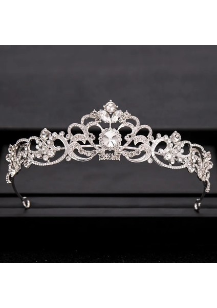 Antik Gümüş Kaplama Düğün Taç Saç Takı Gelin Saç Aksesuarları Kadınlar Barok Taç Rhinestones Kristal Tiaras Gelin Kraliçeparti Taçlar Hediye (Yurt Dışından)