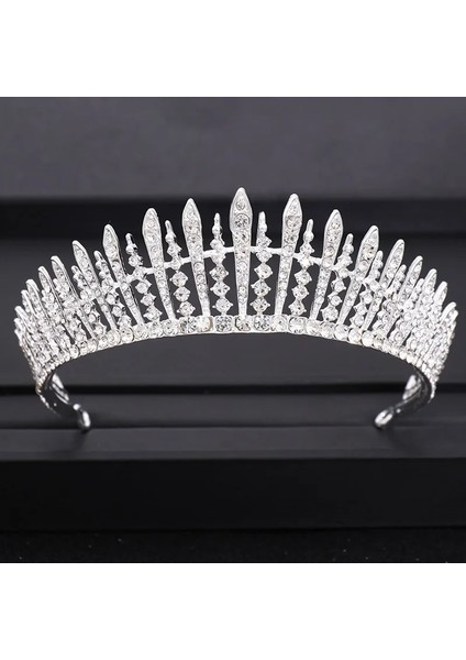 Antik Gümüş Kaplama Düğün Taç Saç Takı Gelin Saç Aksesuarları Kadınlar Barok Taç Rhinestones Kristal Tiaras Gelin Kraliçeparti Taçlar Hediye (Yurt Dışından) fiyatları