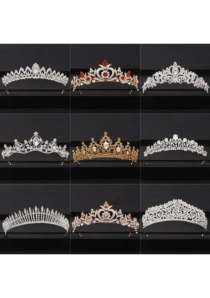 Antik Gümüş Kaplama Düğün Taç Saç Takı Gelin Saç Aksesuarları Kadınlar Barok Taç Rhinestones Kristal Tiaras Gelin Kraliçeparti Taçlar Hediye (Yurt Dışından) modelleri