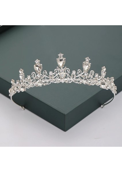 No.24 Boyutu Altın Gümüş Renk Tiaras ve Taç Düğün Gelin Partisi Için Kristal Inciler Diadems Rhinestone Baş Süsler Moda Aksesuarları (Yurt Dışından)