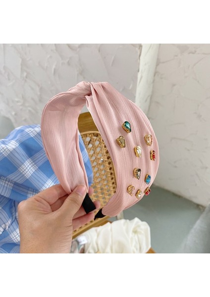 Saç Bantları Tarzı BB22 Kadınlar Için Geniş Üst Düğüm Saç Bantları Headdress Düz Renk Kumaş Kafa Bandı Çerçeve Kızlar Saç Bandı Saç Çember Kadın Saç Aksesuarları (Yurt Dışından)
