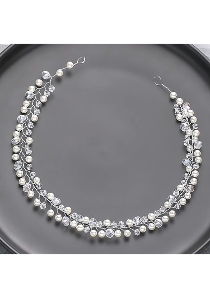 Siyah Çinko Kaplama Gümüş Renk Moda Inci Saç Bantları Vines Düğün Saç Aksesuarları Kadın Takı Için El Yapımı Bakır Kristal Bantlar (Yurt Dışından) modelleri