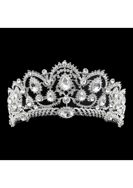Gümüş Taraksız Kmvexo Avrupa Damla Yeşil Kırmızı Kristal Tiaras Vintage Altın Rhinestone Pageant Taçlar ile Tarak Barok Düğün Saç Aksesuarları (Yurt Dışından)